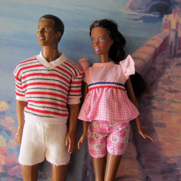 BLACK BARBIE & KEN EXPECTING A BABY + THEIR NEW BABY!  CLOTHES SHOES BABY ITEMS - Picture 1 of 10